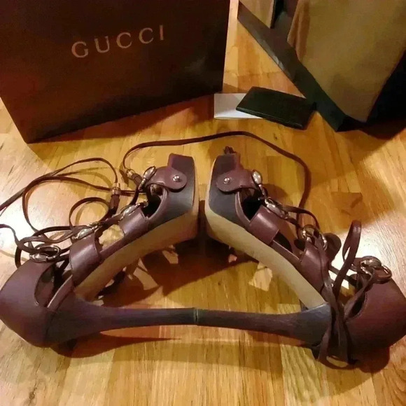 GUCCI Gladiator Platform Heels/Sandals - Picture 5 of 10